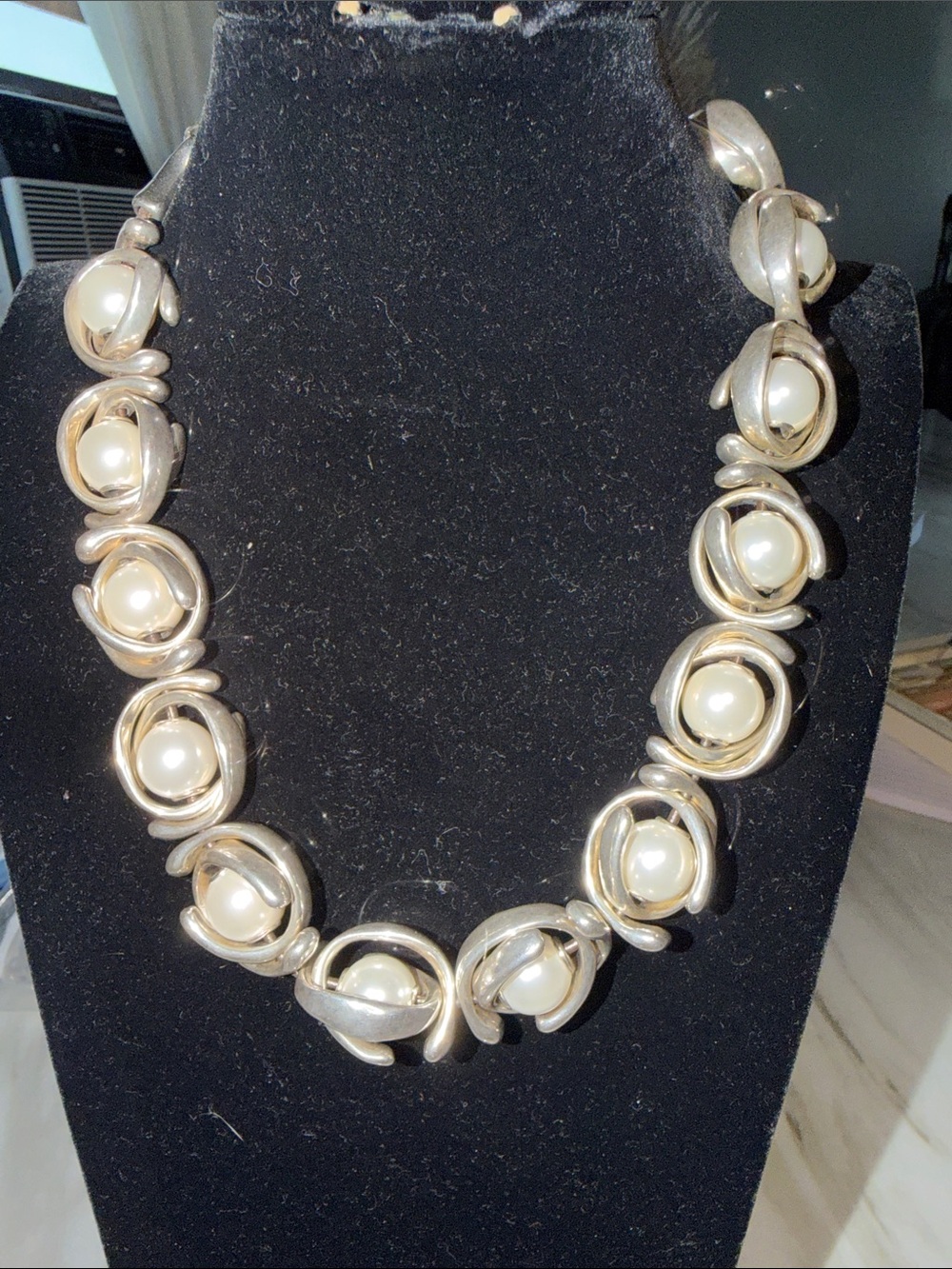 UNO de 50 Silver Tone Necklace with White Pearls